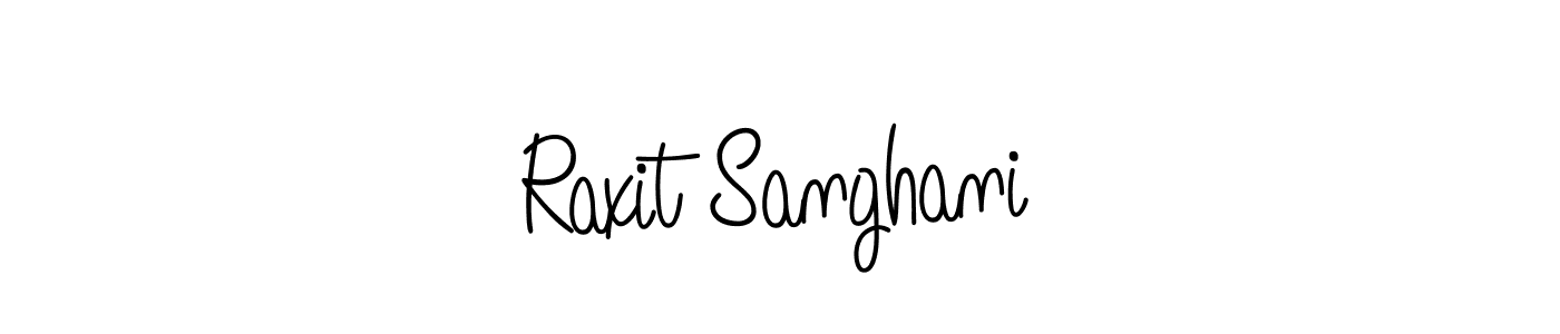 Use a signature maker to create a handwritten signature online. With this signature software, you can design (Angelique-Rose-font-FFP) your own signature for name Raxit Sanghani. Raxit Sanghani signature style 5 images and pictures png