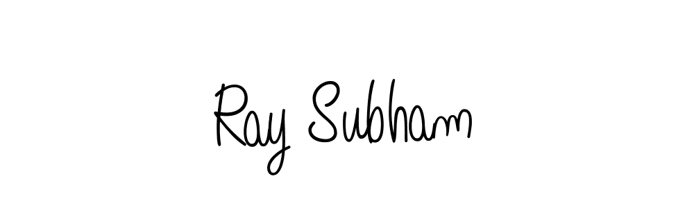 Use a signature maker to create a handwritten signature online. With this signature software, you can design (Angelique-Rose-font-FFP) your own signature for name Ray Subham. Ray Subham signature style 5 images and pictures png
