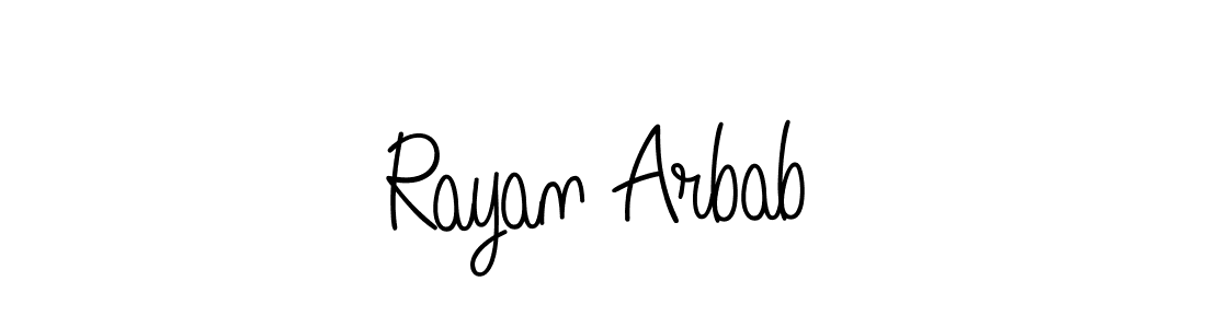 How to make Rayan Arbab name signature. Use Angelique-Rose-font-FFP style for creating short signs online. This is the latest handwritten sign. Rayan Arbab signature style 5 images and pictures png