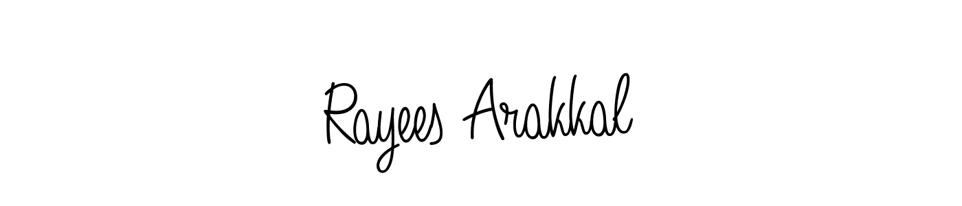 Rayees Arakkal stylish signature style. Best Handwritten Sign (Angelique-Rose-font-FFP) for my name. Handwritten Signature Collection Ideas for my name Rayees Arakkal. Rayees Arakkal signature style 5 images and pictures png