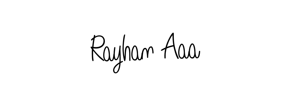 The best way (Angelique-Rose-font-FFP) to make a short signature is to pick only two or three words in your name. The name Rayhan Aaa include a total of six letters. For converting this name. Rayhan Aaa signature style 5 images and pictures png