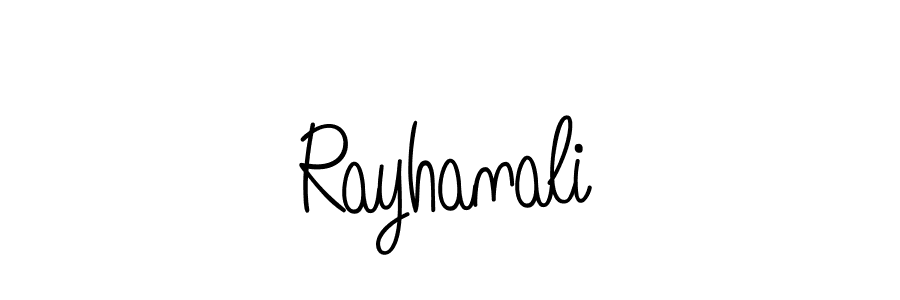 Make a beautiful signature design for name Rayhanali. With this signature (Angelique-Rose-font-FFP) style, you can create a handwritten signature for free. Rayhanali signature style 5 images and pictures png