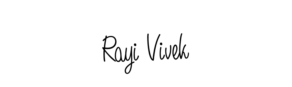 Make a beautiful signature design for name Rayi Vivek. With this signature (Angelique-Rose-font-FFP) style, you can create a handwritten signature for free. Rayi Vivek signature style 5 images and pictures png
