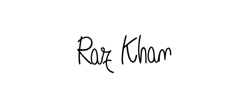 How to make Raz Khan name signature. Use Angelique-Rose-font-FFP style for creating short signs online. This is the latest handwritten sign. Raz Khan signature style 5 images and pictures png