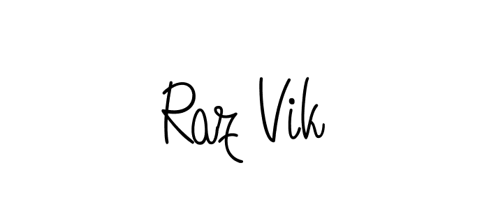 You should practise on your own different ways (Angelique-Rose-font-FFP) to write your name (Raz Vik) in signature. don't let someone else do it for you. Raz Vik signature style 5 images and pictures png