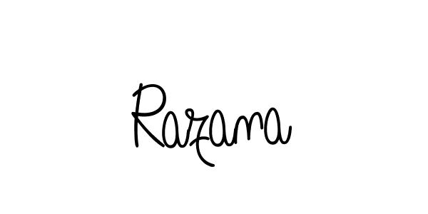Make a beautiful signature design for name Razana. With this signature (Angelique-Rose-font-FFP) style, you can create a handwritten signature for free. Razana signature style 5 images and pictures png