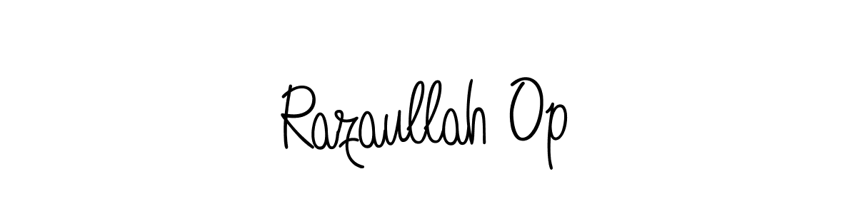 Design your own signature with our free online signature maker. With this signature software, you can create a handwritten (Angelique-Rose-font-FFP) signature for name Razaullah Op. Razaullah Op signature style 5 images and pictures png