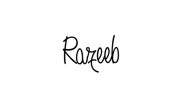 Make a beautiful signature design for name Razeeb. With this signature (Angelique-Rose-font-FFP) style, you can create a handwritten signature for free. Razeeb signature style 5 images and pictures png
