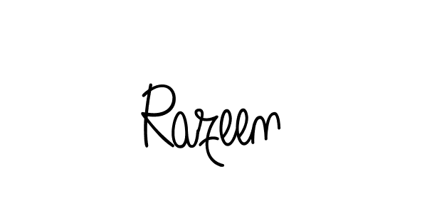 Razeen stylish signature style. Best Handwritten Sign (Angelique-Rose-font-FFP) for my name. Handwritten Signature Collection Ideas for my name Razeen. Razeen signature style 5 images and pictures png