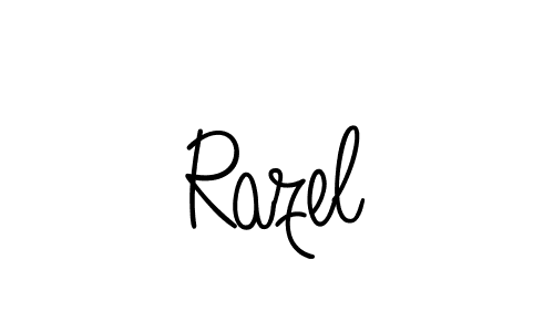 Use a signature maker to create a handwritten signature online. With this signature software, you can design (Angelique-Rose-font-FFP) your own signature for name Razel. Razel signature style 5 images and pictures png