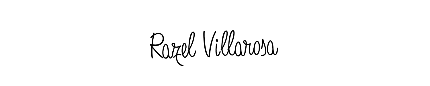 Use a signature maker to create a handwritten signature online. With this signature software, you can design (Angelique-Rose-font-FFP) your own signature for name Razel Villarosa. Razel Villarosa signature style 5 images and pictures png