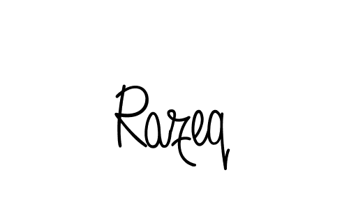 You should practise on your own different ways (Angelique-Rose-font-FFP) to write your name (Razeq) in signature. don't let someone else do it for you. Razeq signature style 5 images and pictures png