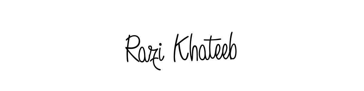 The best way (Angelique-Rose-font-FFP) to make a short signature is to pick only two or three words in your name. The name Razi Khateeb include a total of six letters. For converting this name. Razi Khateeb signature style 5 images and pictures png