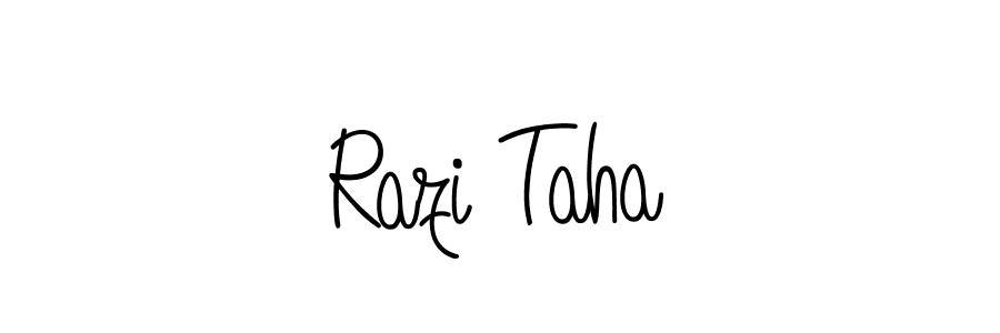 How to make Razi Taha name signature. Use Angelique-Rose-font-FFP style for creating short signs online. This is the latest handwritten sign. Razi Taha signature style 5 images and pictures png