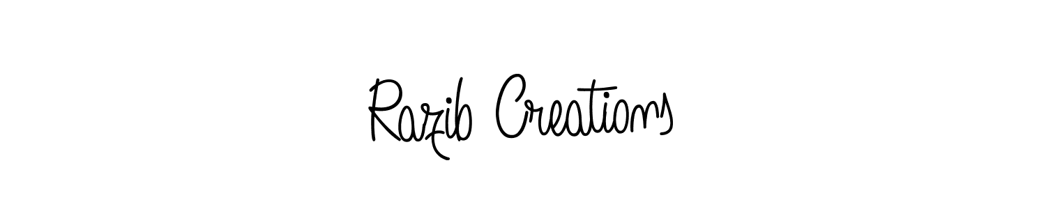 How to make Razib Creations name signature. Use Angelique-Rose-font-FFP style for creating short signs online. This is the latest handwritten sign. Razib Creations signature style 5 images and pictures png