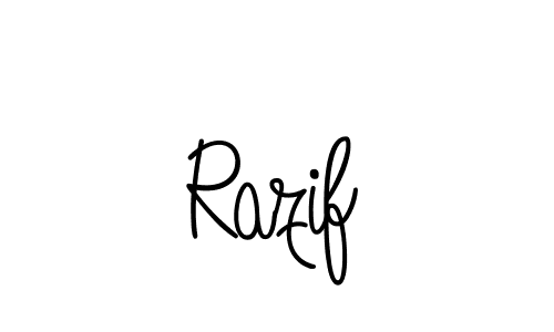 Make a beautiful signature design for name Razif. With this signature (Angelique-Rose-font-FFP) style, you can create a handwritten signature for free. Razif signature style 5 images and pictures png