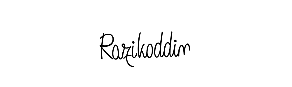 Make a beautiful signature design for name Razikoddin. With this signature (Angelique-Rose-font-FFP) style, you can create a handwritten signature for free. Razikoddin signature style 5 images and pictures png