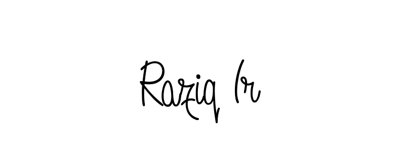 Use a signature maker to create a handwritten signature online. With this signature software, you can design (Angelique-Rose-font-FFP) your own signature for name Raziq Ir. Raziq Ir signature style 5 images and pictures png