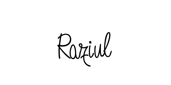 Make a beautiful signature design for name Raziul. With this signature (Angelique-Rose-font-FFP) style, you can create a handwritten signature for free. Raziul signature style 5 images and pictures png