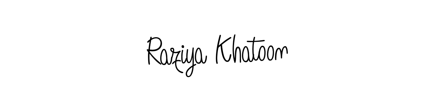 How to make Raziya Khatoon signature? Angelique-Rose-font-FFP is a professional autograph style. Create handwritten signature for Raziya Khatoon name. Raziya Khatoon signature style 5 images and pictures png