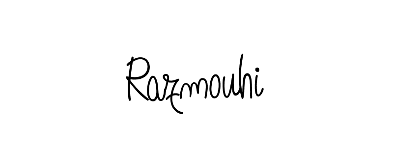 You should practise on your own different ways (Angelique-Rose-font-FFP) to write your name (Razmouhi) in signature. don't let someone else do it for you. Razmouhi signature style 5 images and pictures png