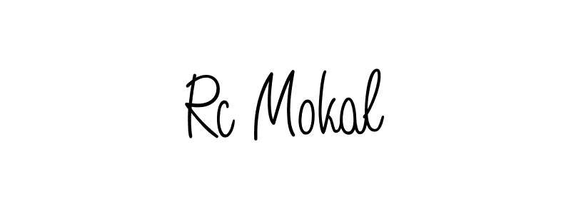The best way (Angelique-Rose-font-FFP) to make a short signature is to pick only two or three words in your name. The name Rc Mokal include a total of six letters. For converting this name. Rc Mokal signature style 5 images and pictures png