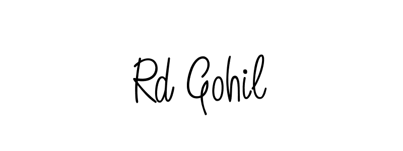 How to make Rd Gohil name signature. Use Angelique-Rose-font-FFP style for creating short signs online. This is the latest handwritten sign. Rd Gohil signature style 5 images and pictures png