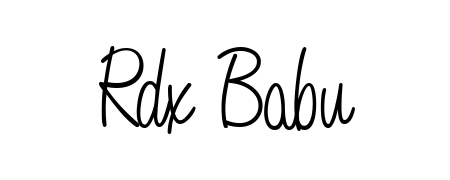 Create a personalized artistic stamp with Rdx Babu in Angelique-Rose-font-FFP font. Perfect for visual artists, designers, and influencers. Rdx Babu signature style 5 images and pictures png