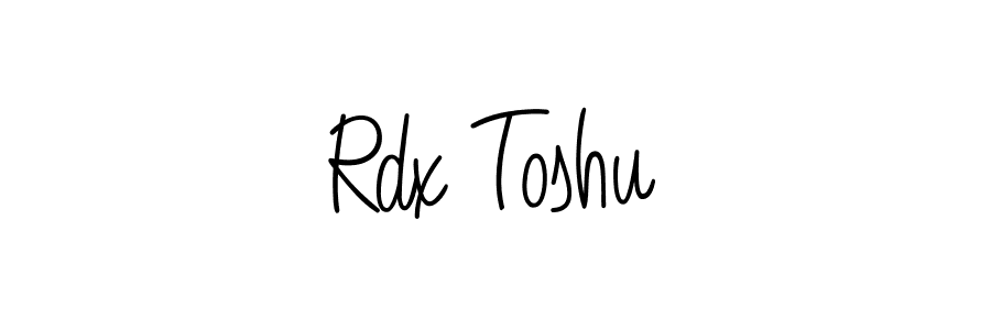 Use a signature maker to create a handwritten signature online. With this signature software, you can design (Angelique-Rose-font-FFP) your own signature for name Rdx Toshu. Rdx Toshu signature style 5 images and pictures png