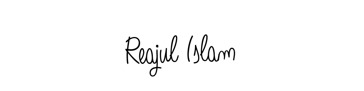 How to make Reajul Islam name signature. Use Angelique-Rose-font-FFP style for creating short signs online. This is the latest handwritten sign. Reajul Islam signature style 5 images and pictures png