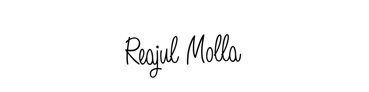 Also we have Reajul Molla name is the best signature style. Create professional handwritten signature collection using Angelique-Rose-font-FFP autograph style. Reajul Molla signature style 5 images and pictures png