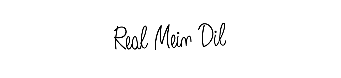 Make a beautiful signature design for name Real Mein Dil. With this signature (Angelique-Rose-font-FFP) style, you can create a handwritten signature for free. Real Mein Dil signature style 5 images and pictures png