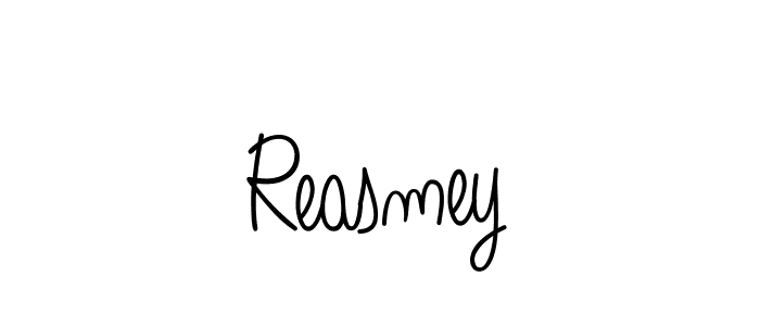 How to make Reasmey name signature. Use Angelique-Rose-font-FFP style for creating short signs online. This is the latest handwritten sign. Reasmey signature style 5 images and pictures png