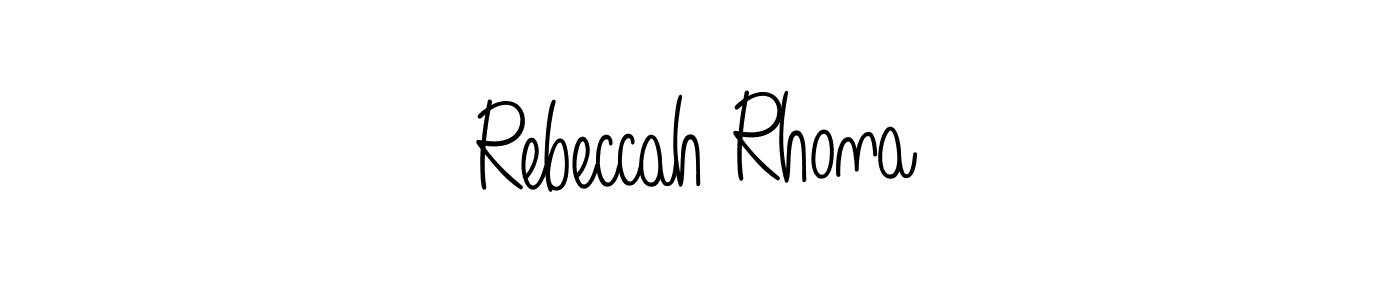 Rebeccah Rhona stylish signature style. Best Handwritten Sign (Angelique-Rose-font-FFP) for my name. Handwritten Signature Collection Ideas for my name Rebeccah Rhona. Rebeccah Rhona signature style 5 images and pictures png