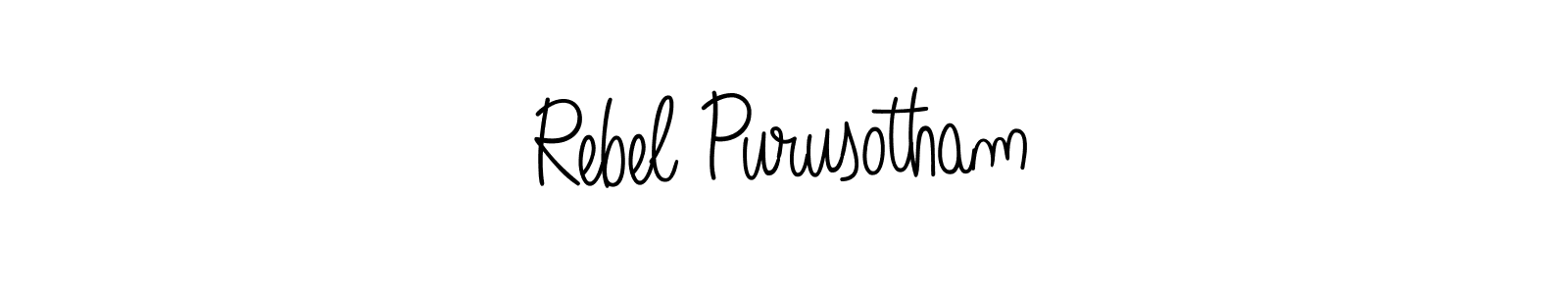 Rebel Purusotham stylish signature style. Best Handwritten Sign (Angelique-Rose-font-FFP) for my name. Handwritten Signature Collection Ideas for my name Rebel Purusotham. Rebel Purusotham signature style 5 images and pictures png