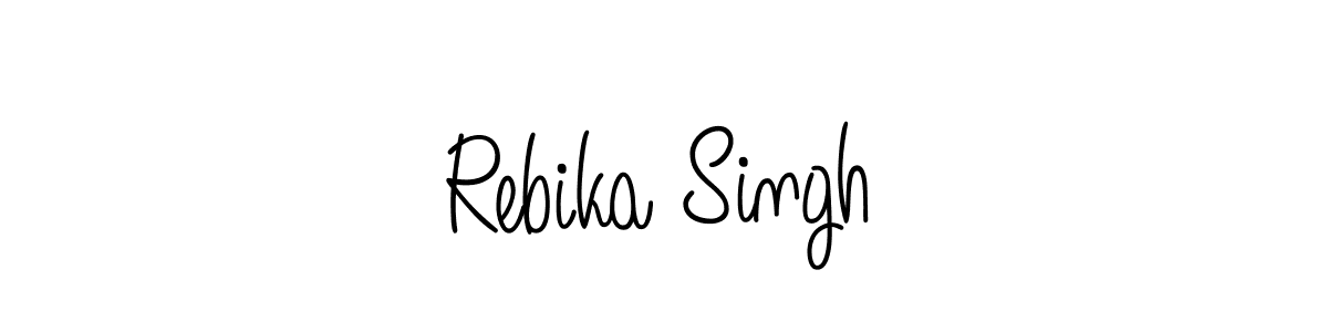 How to make Rebika Singh name signature. Use Angelique-Rose-font-FFP style for creating short signs online. This is the latest handwritten sign. Rebika Singh signature style 5 images and pictures png