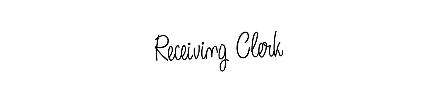 Use a signature maker to create a handwritten signature online. With this signature software, you can design (Angelique-Rose-font-FFP) your own signature for name Receiving Clerk. Receiving Clerk signature style 5 images and pictures png