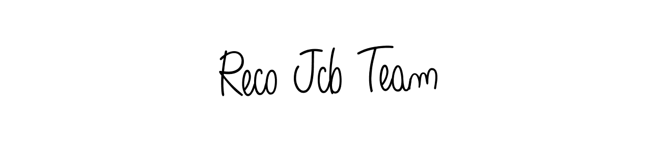 Check out images of Autograph of Reco Jcb Team name. Actor Reco Jcb Team Signature Style. Angelique-Rose-font-FFP is a professional sign style online. Reco Jcb Team signature style 5 images and pictures png
