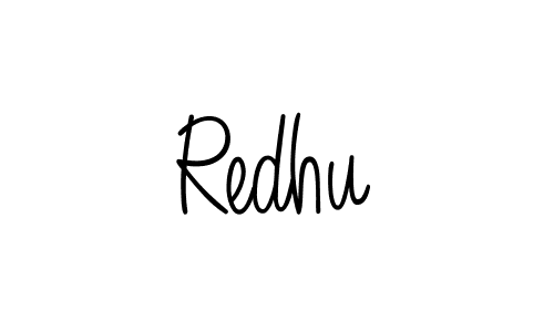 Make a beautiful signature design for name Redhu. With this signature (Angelique-Rose-font-FFP) style, you can create a handwritten signature for free. Redhu signature style 5 images and pictures png