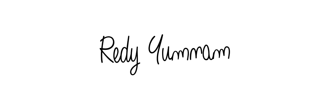 Redy Yumnam stylish signature style. Best Handwritten Sign (Angelique-Rose-font-FFP) for my name. Handwritten Signature Collection Ideas for my name Redy Yumnam. Redy Yumnam signature style 5 images and pictures png