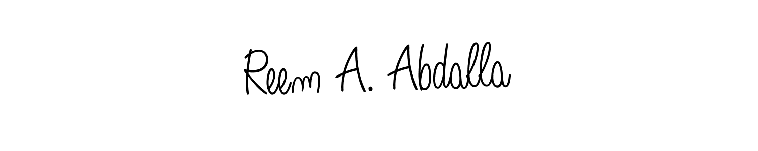 Create a beautiful signature design for name Reem A. Abdalla. With this signature (Angelique-Rose-font-FFP) fonts, you can make a handwritten signature for free. Reem A. Abdalla signature style 5 images and pictures png