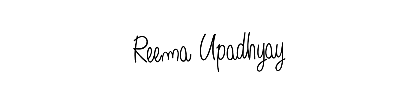 Make a beautiful signature design for name Reema Upadhyay. With this signature (Angelique-Rose-font-FFP) style, you can create a handwritten signature for free. Reema Upadhyay signature style 5 images and pictures png