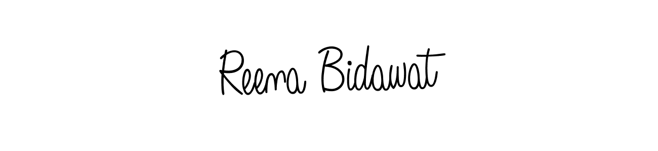 Reena Bidawat stylish signature style. Best Handwritten Sign (Angelique-Rose-font-FFP) for my name. Handwritten Signature Collection Ideas for my name Reena Bidawat. Reena Bidawat signature style 5 images and pictures png