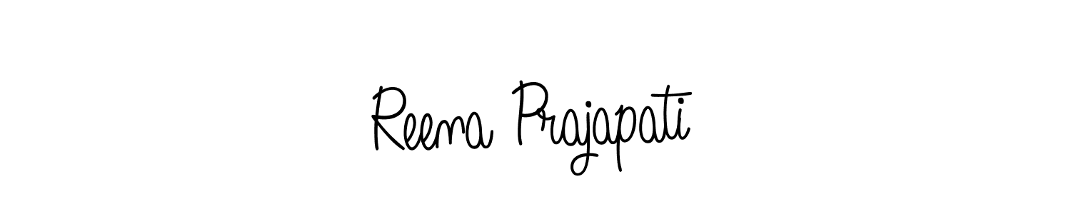 You should practise on your own different ways (Angelique-Rose-font-FFP) to write your name (Reena Prajapati) in signature. don't let someone else do it for you. Reena Prajapati signature style 5 images and pictures png