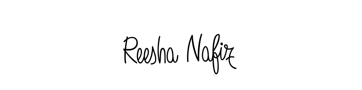Use a signature maker to create a handwritten signature online. With this signature software, you can design (Angelique-Rose-font-FFP) your own signature for name Reesha Nafiz. Reesha Nafiz signature style 5 images and pictures png