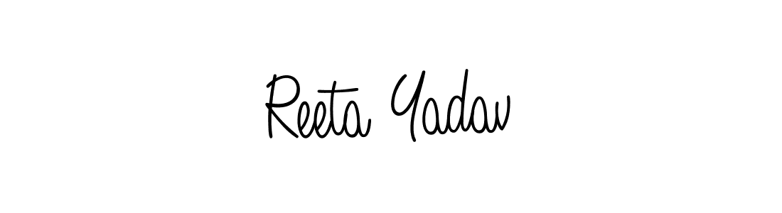 Use a signature maker to create a handwritten signature online. With this signature software, you can design (Angelique-Rose-font-FFP) your own signature for name Reeta Yadav. Reeta Yadav signature style 5 images and pictures png