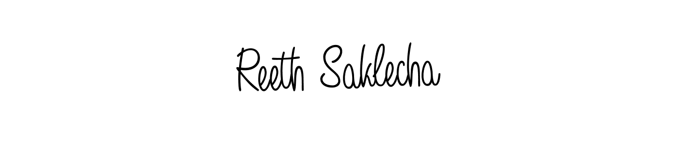 Make a beautiful signature design for name Reeth Saklecha. With this signature (Angelique-Rose-font-FFP) style, you can create a handwritten signature for free. Reeth Saklecha signature style 5 images and pictures png