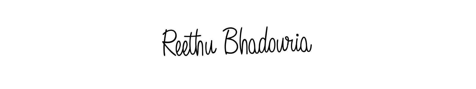 Make a beautiful signature design for name Reethu Bhadouria. With this signature (Angelique-Rose-font-FFP) style, you can create a handwritten signature for free. Reethu Bhadouria signature style 5 images and pictures png