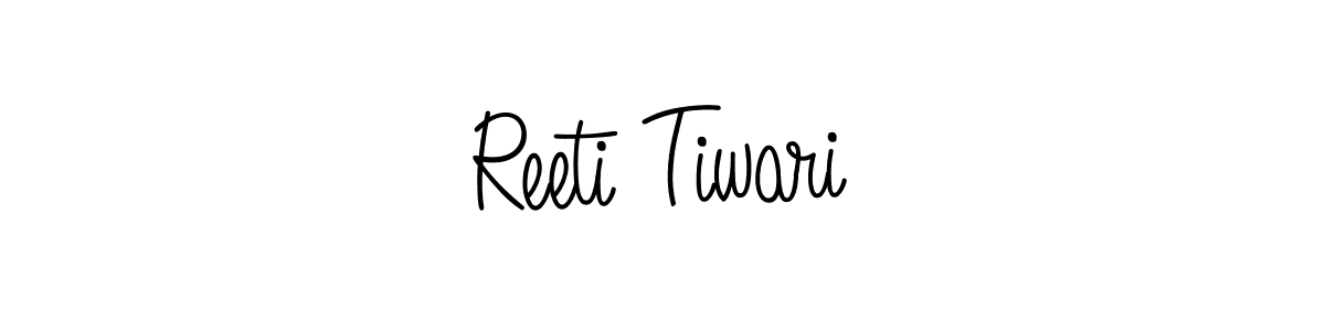 You should practise on your own different ways (Angelique-Rose-font-FFP) to write your name (Reeti Tiwari) in signature. don't let someone else do it for you. Reeti Tiwari signature style 5 images and pictures png