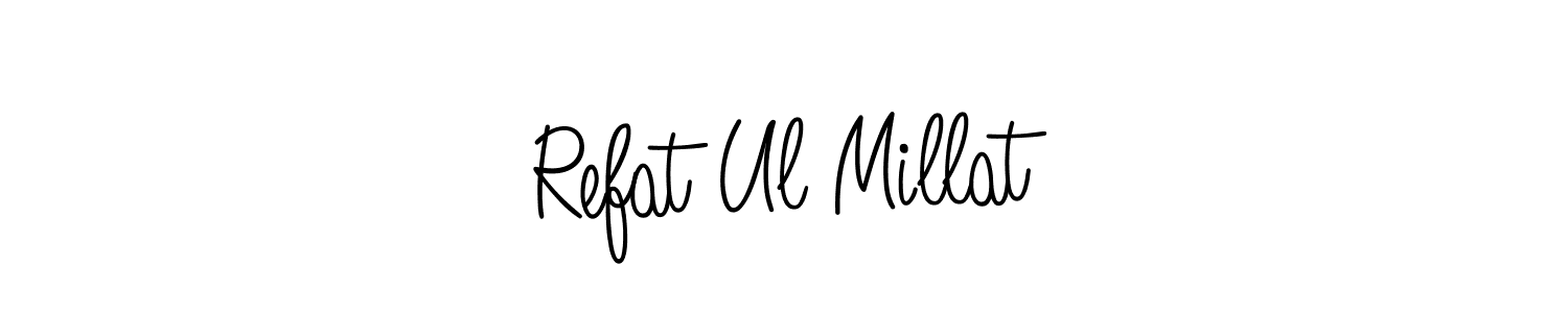 Make a beautiful signature design for name Refat Ul Millat. With this signature (Angelique-Rose-font-FFP) style, you can create a handwritten signature for free. Refat Ul Millat signature style 5 images and pictures png